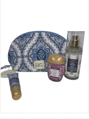 Vera Bradley For Bath & Body Works Blue Washed Sky 4 Pieces Set NEW